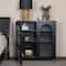 Hello Honey® Solstice 3ft. Black Metal Cabinet with Arched Glass Doors